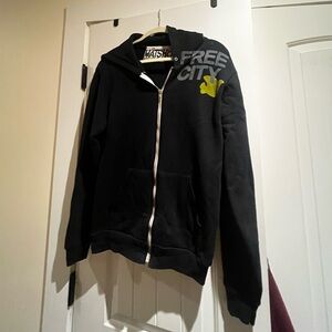 Free City Black Zip-Up Hoodie